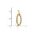 thumbnail image 4 of Sterling Silver Gold-Plated Oval Link Pendant Necklace with Cubic Zirconia, Modern Geometric Design, Minimalist CZ Jewelry for Women, Elegant Vermeil Style for Layering or Statement Looks, 4 of 6