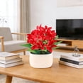 thumbnail image 4 of Artificial Flower Decorationfake Flower Bouquet With Vase Lowmaintenance Desktop Ornament For Bedroombathroomwedding And Party Decoration, 4 of 6