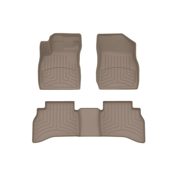 WeatherTech FloorLiner HP Custom Fit Floor Mats compatible with 2021-2026 Chevrolet TrailBlazer - 1st & 2nd Row, Tan