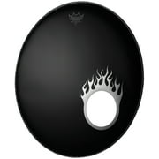 Remo Dynamo Bass Drum Port Graphic Flame Chrome 5 in.