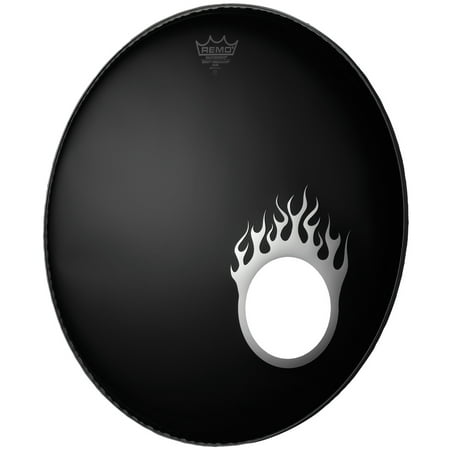 Remo Dynamo Bass Drum Port Graphic Flame Chrome 5 in.