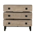thumbnail image 1 of Commode Rustique à 3 Tiroirs en Bois Brun en Détresse, 1 of 9