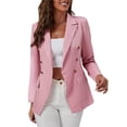 thumbnail image 1 of Cárdigan de Larga de Color Liso para Mujer, Chaqueta Informal de Larga con Abertura Frontal. Rosa S, 1 of 10