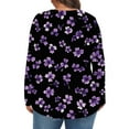 thumbnail image 4 of HomeDM Plus Size Tops for Women Floral Long Sleeve Shirts Crew Neck Casual Loose Fit Dressy Tees Tops, Sizes L-5XL, 4 of 6