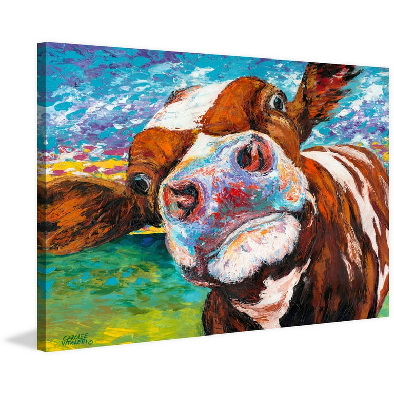 Marmont Hill Curious Cow I Canvas Wall Art - Walmart.com