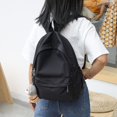 thumbnail image 3 of Mochila informal de gran capacidad para niñas, de color sólido, sencilla, para estudiantes universitarios, mochila informal ligera de nailon, 3 of 4