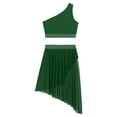 thumbnail image 6 of Doomiva Women's Lyrical Dance Dress Rhinestone Crop Top with Skirted Leotard Ballet Dance Outfit Green XL, 6 of 6