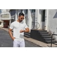 thumbnail image 4 of Camisa Henley COOFANDY de punto casual de manga corta para hombre, blanca, 4 of 9