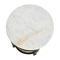 thumbnail image 4 of Creative Co-Op Round Solid Wood End Table with Genuine Marble Top and 2 Woven Cane Storage Shelves, Black, White, and Natural, 4 of 7