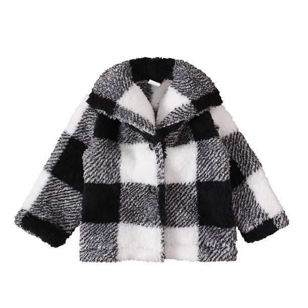 Gibobby Chamarra de invierno para bebé niñoNiños Pequeños Bebés Otoño Invierno Camisa Chaqueta A Cuadros Algodón Manga Larga Botón Abajo Niños Abrigo Rop(Blanco, 12-18 Meses)