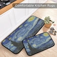 thumbnail image 6 of FREEAM Van Gogh Starry Sky Oil Painting 2 Piece Kitchen Rug Floor Mat Set Runner Rugs Non-Slip for Kitchen Laundry Office 20" x 28" + 20" x 48", 6 of 7