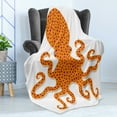 thumbnail image 4 of Kraken Soft Flannel Fleece Throw Blanket, Spotty Octopus Pattern in Vivid Colors Marine Monster Kids Nursery Theme Print, Cozy Plush for Indoor and Outdoor Use, 50" x 60", Orange, by Ambesonne, 4 of 5
