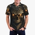 thumbnail image 2 of Balery Metal Evil Skull Printed Men’s Short Sleeve Polo Shirt, Midweight Men's Shirt,Golf Polo shirts -Small, 2 of 8
