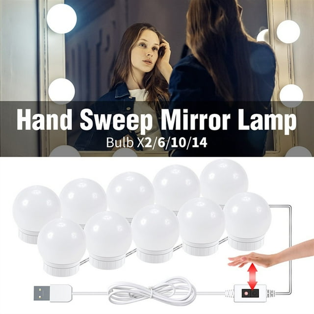 LED Makeup light bulb mirror light hand sweep sensor switch waterproof dimming USB 5V Hollywood vanity mirror 2/6/10/14 bulb ,Widely Use