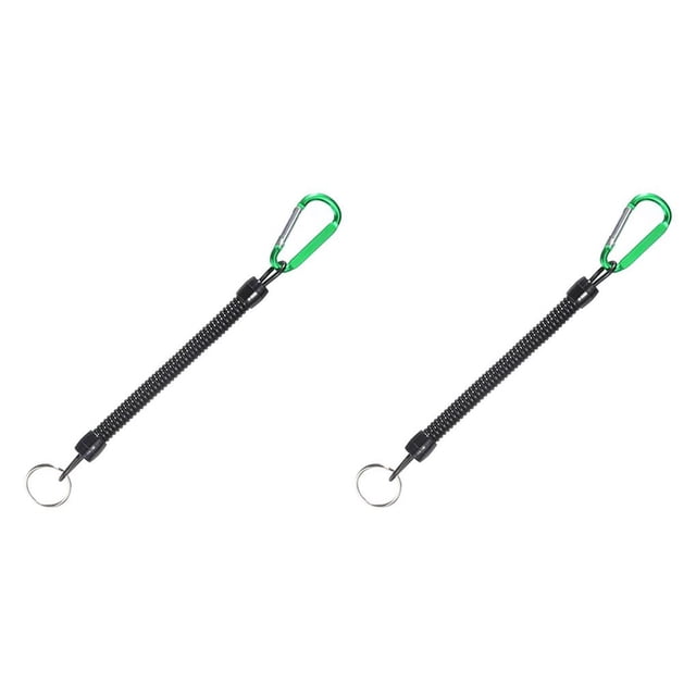 kurtrusly 2pcs Carabiner Anti -Lost Rope sub -Plier Control Fish Buckle Rope Strong Pull Lanyard 6 Color green 2Set