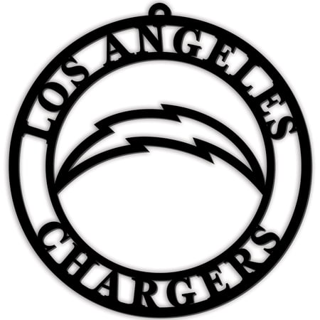 Black Los Angeles Chargers 16 Team Logo Cutout