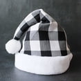 thumbnail image 3 of Esaierr Santa Claus Hat Black and White Checkered Christmas Hat Christmas Decoration 16.2*12.2inch, 3 of 7
