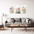 thumbnail image 2 of ZHONGYUTONG Flower Wall Art Set of 3 Watercolor Wildflower Paintings Colorful Floral Pictures Wall Decor Botanical Canvas Prints for Girls Room Decor Framed (16.00" x 24.00" x 3PCS), 2 of 5