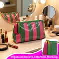 thumbnail image 4 of Travel Pouch, Striped Tassel Zip Cosmetic Travel Bag, Waterproof Makeup Travel Bag, Multipurpose Makeup Bag Organizer, 10X6X3.5 Inch Leak Proof Travel Toiletries Storage Bag,, 4 of 7