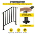 thumbnail image 5 of VEVORbrand Handrail Picket 2 Fits 2 or 3 Steps Outdoor Stair Rail Wrought Iron Handrail, Matte Black, 5 of 10