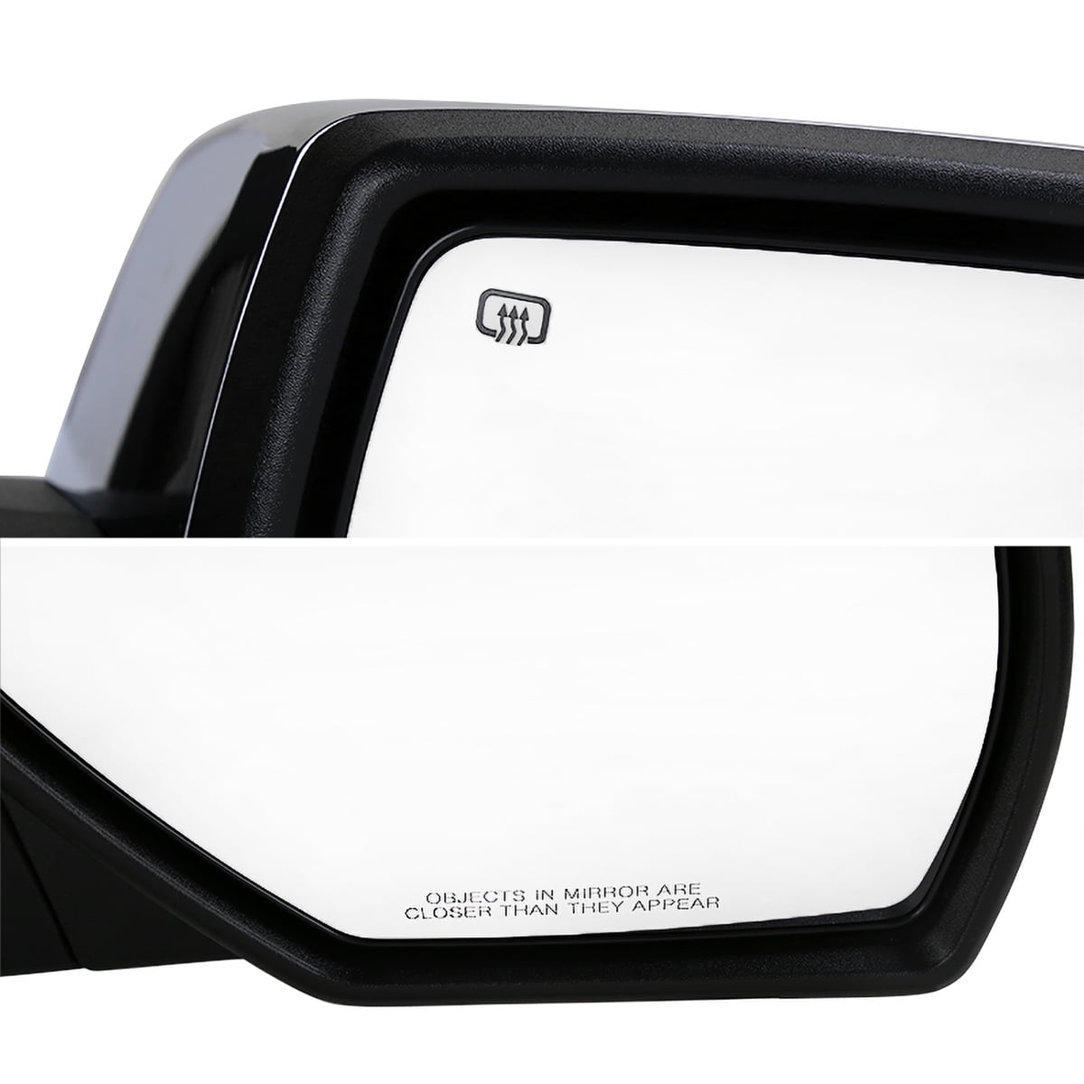 Spec-D Tuning Right Passenger Side Chrome Power Heated Mirror w/ Puddle Light Compatible with 2014-2018 Chevy Silverado, GMC Sierra