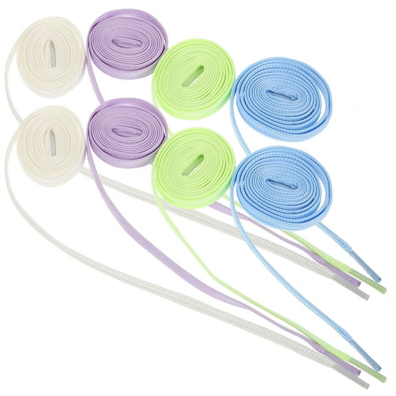 ELAYARD 4Pairs Glow in The Dark Shoe Laces Flat Design for Secure Comfortable Fit
