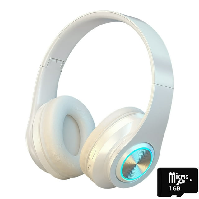 Ohufall Écouteurs Sans Fil Bluetooth Couleur Macaron Style Support de Tête avec Lumière Respirante RVB