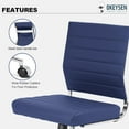 thumbnail image 4 of Okeysen Armless Office Desk Chair, Mid Back Leather Conference Room Chairs Without Armrests, Modern Office Chair Ribbed., 4 of 6