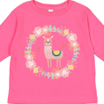 thumbnail image 4 of Inktastic Llama Rose Flower Wreath Girls Long Sleeve Toddler T-Shirt, 4 of 5