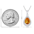 thumbnail image 5 of Pear & Round Cut White Cubic Zirconia Teardrop Pendant Necklace In 14k White Gold Plated 925 Sterling Silver With 18" Chain, 5 of 6