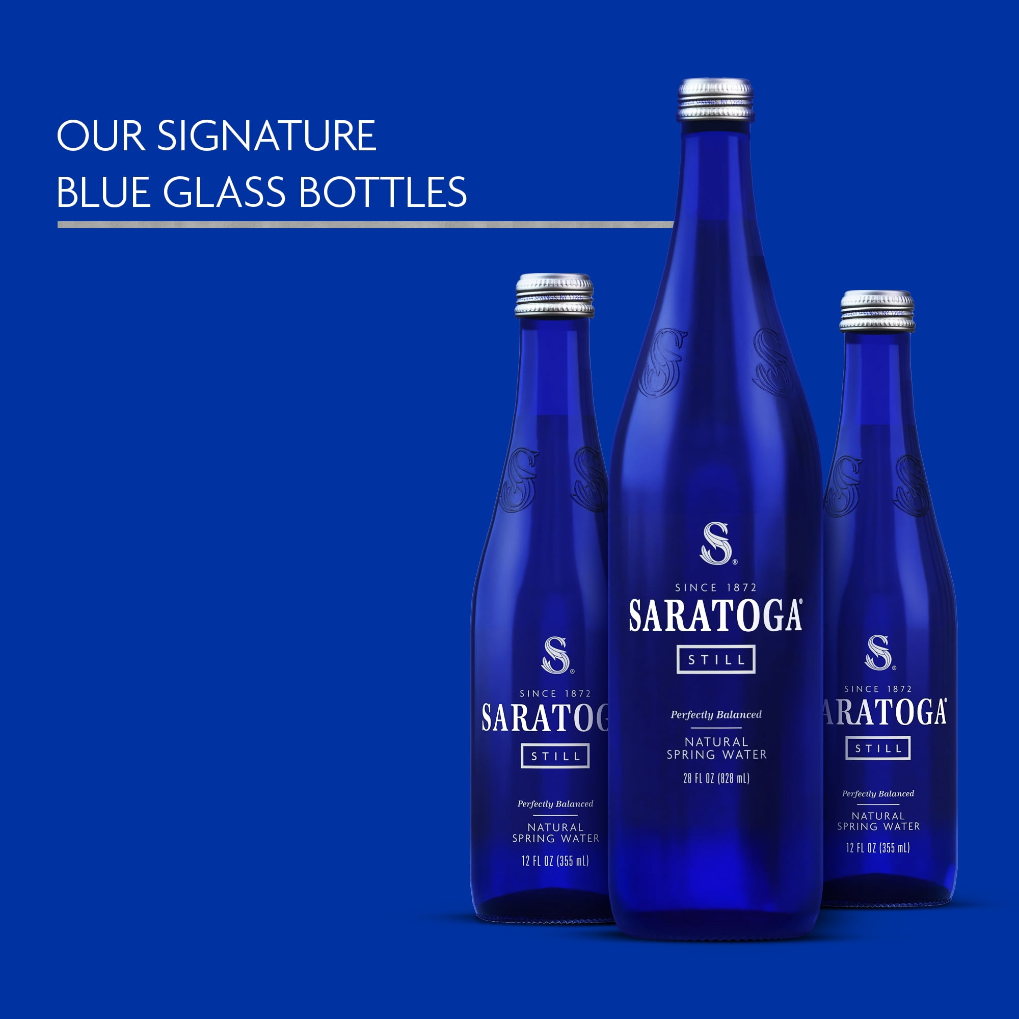 Saratoga Still Spring Water, 28 fl oz, Single Glass Bottle
