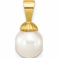 thumbnail image 1 of 14K Yellow Gold 8-9mm Round White Fwc Pearl Pendant (15.75 X 8.3) Made In Canada -Jewelry By Sweet Pea, 1 of 3