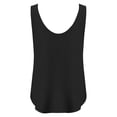 thumbnail image 4 of Siminsem Women's V Neck Button Down Tank Top Sleeveless Blouse with Chest Pocket Loose Fit Cotton Basic T-Shirt for Summer Casual Work Layering, Black, 2XL, 4 of 8