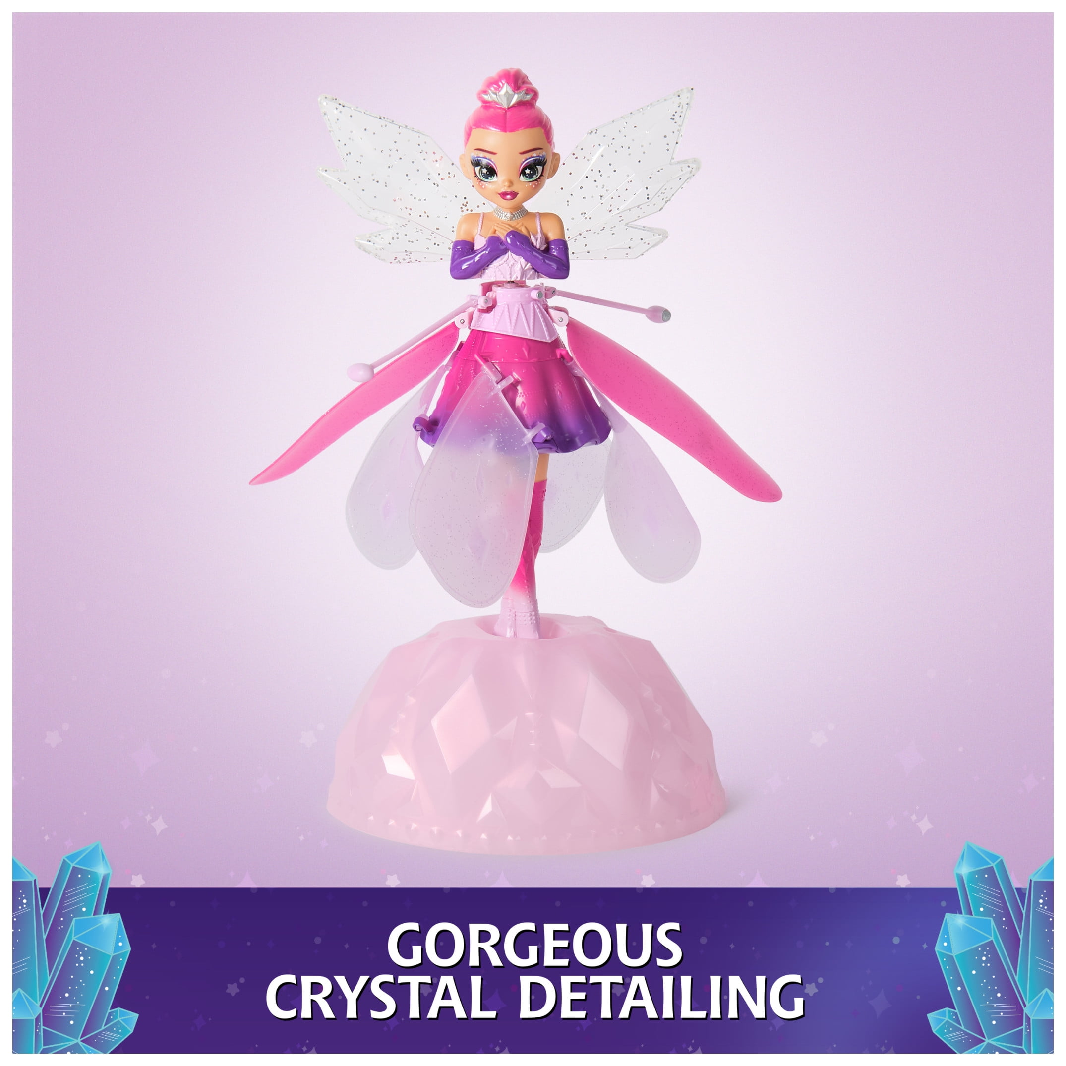 Crystal Flyers, Magical Flying Doll with Crystal Wings, Interactive Kids Toys for Ages 5 and up  (图5)