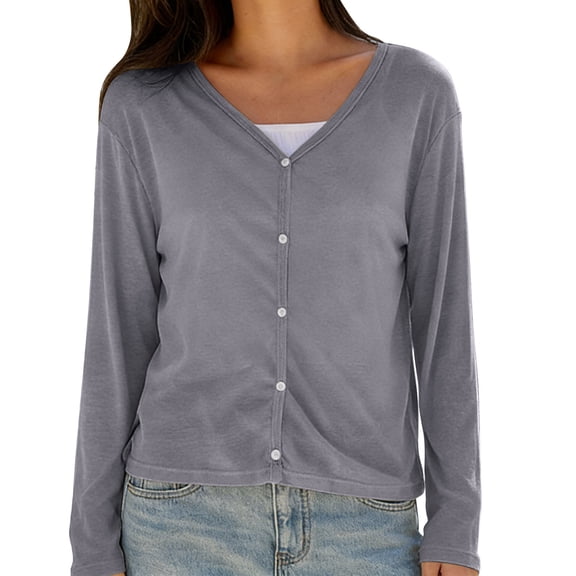 Womens Long Sleeve UV Sun Protection Shirts Button Down Open Front Tops Lightweight Cardigan for Daily Wear