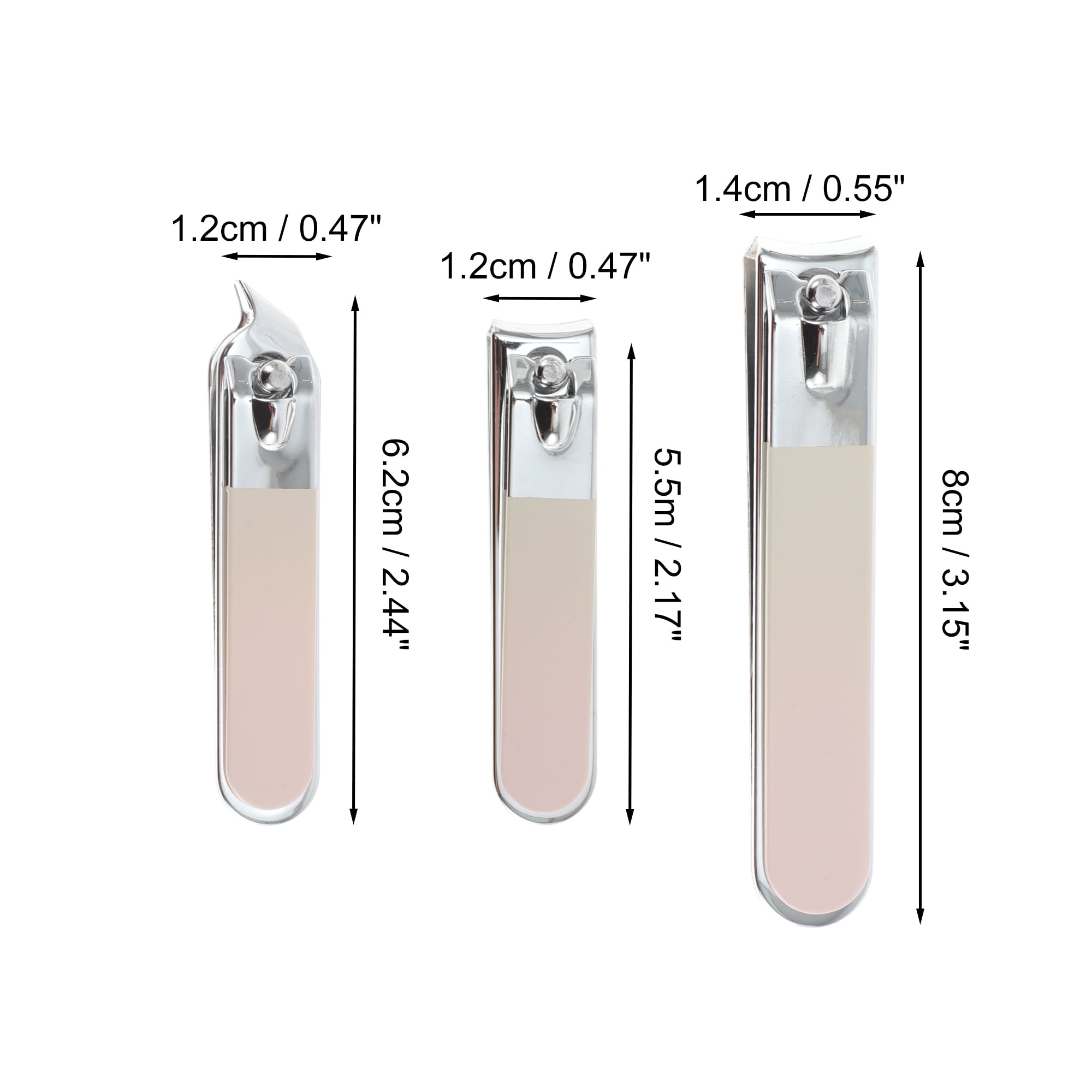 Unique Bargains Portable Mirror Light Nail Clipper Set Gradient Pink