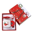 thumbnail image 2 of Juego de tazas navideñas, taza de agua, liviana, linda taza de té de Papá Noel, taza de café con tapa, cuchara para invierno, oficina, fiesta, mesa, Calcetines rojos, 2 of 8