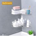 thumbnail image 2 of Juego de 2 estantes de ducha de esquina sin taladrar, estante de baño, soporte de jabón de ducha de acero inoxidable para baño, accesorios de baño con 8 pegatinas adhesivas, almacenamiento, 2 of 5