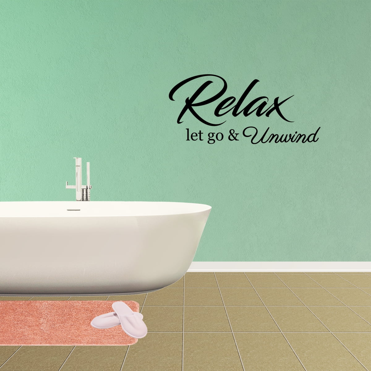 Wall Decal Quote Relax Let Go And Unwind Lettering Words Vinyl Decor