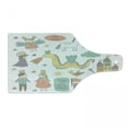 thumbnail image 1 of Fantasy Cutting Board, Doodle Style Dragon Fairies Royalty and Wizard Middle Ages Heroic Elements, Decorative Tempered Glass Cutting and Serving Board, Wine Bottle Shape, Multicolor, by Ambesonne, 1 of 1