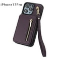thumbnail image 2 of PU Leather Flip Phone Wallet with Hand Strap Card Slots and Detachable Lanyard for 17 Protective Cover, 2 of 3