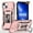 Rose Gold, variant on For Apple iPhone 14 (6.1") Cases with Kickstand & Slide Camera Lens Protection + 360° Rotate Ring Stand, Hybrid Shockproof Phone Case Cover by Xpression - Rose Gold