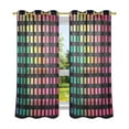 thumbnail image 6 of Yayeee Window Curtains Set of 2 for Living Room Light Filtering 63"x42", Pink Block Pattern, 6 of 7