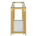 thumbnail image 4 of Contemporary Metal and Glass Console Table Gold, 4 of 5