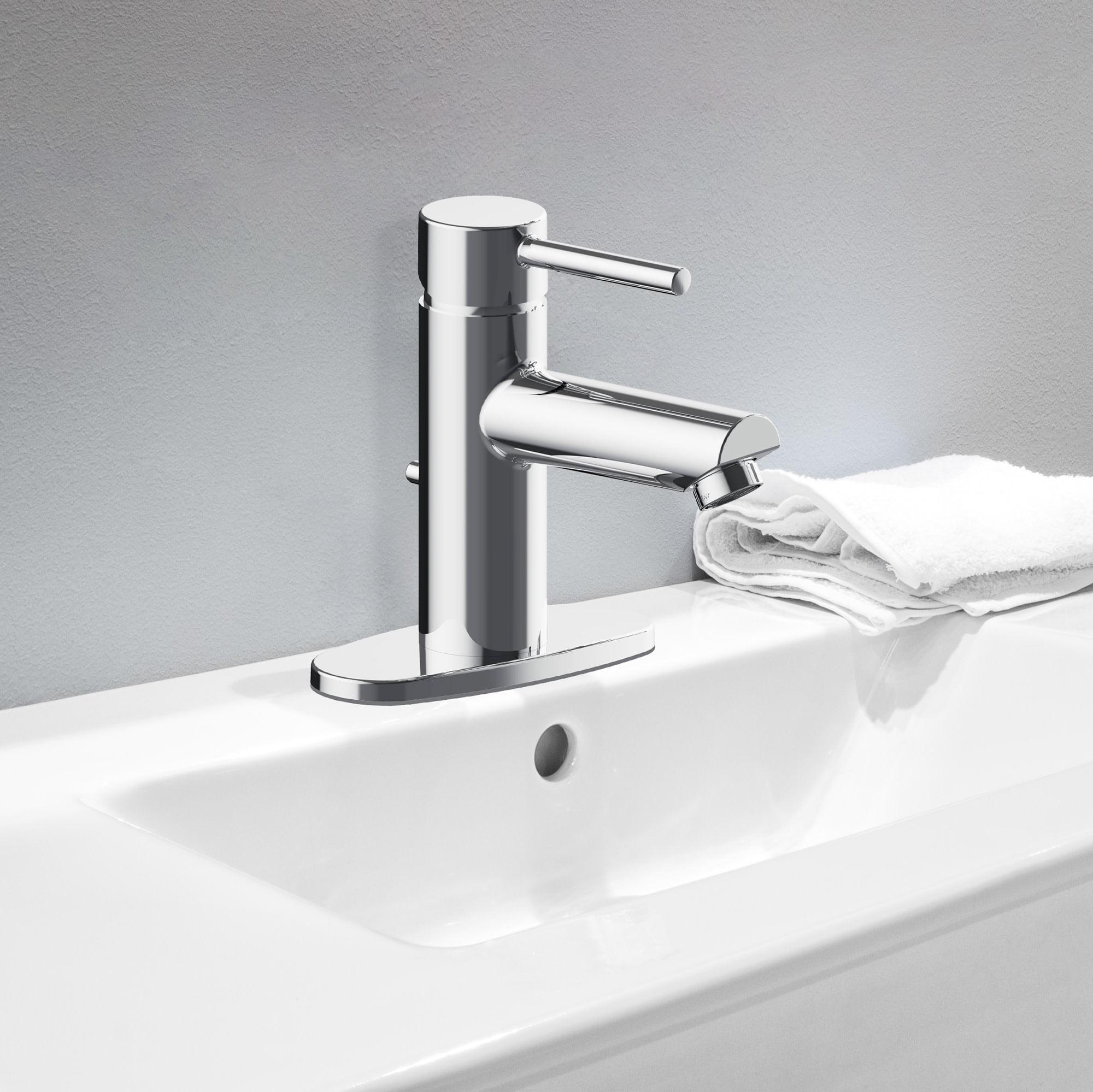 Design House Eastport II Waschtischarmatur – Poliertes Chrom, Einhebel, 10,9 Cm Hoch, Inkl. Deckplatte
