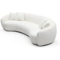 thumbnail image 4 of kevinplus 101'' Boucle Curved Sofa Couch for Living Room, Modern Mid-Century Cloud Upholstered Sofa Contemporary Living Room Sofa for Home Apartment Office Studio, 4 Pillows, 4 of 9