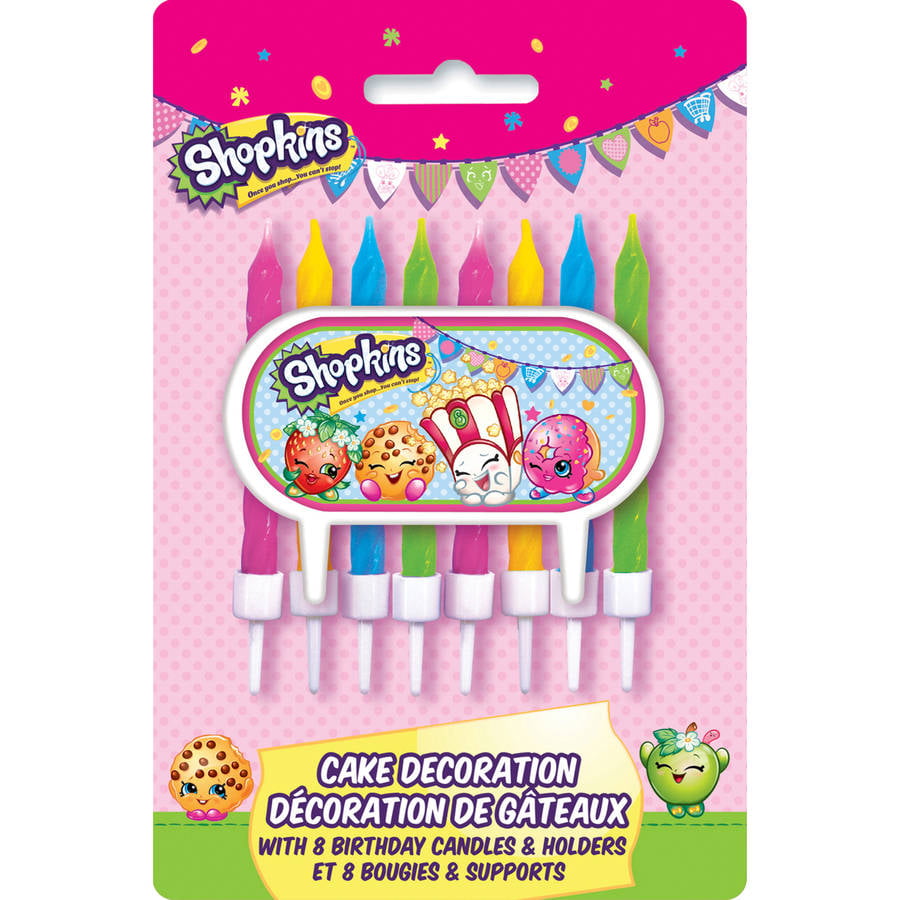 Shopkins Time to Shop Cake Topper Toys 38929 Includes Zippered Pouch; Cookie and Apple Decopac 3 Piece Set