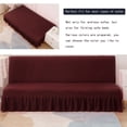 thumbnail image 4 of Dowbom Armless Futon Slipcover with Skirt,Stretch Foldable Sofa Bed Protector Dust-Proof Washable Soft Spandex Without Armrests Futon Cover for Living Room Bedroom-M(150-190cm)-Red wine, 4 of 7