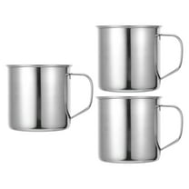 WHAMVOX 4Pcs Stainless Steel Camping Mug with Vacuum Insulation for Coffee Milk Juice Tea and Other Cold or Hot Drinks in Silver