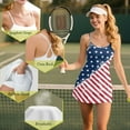 thumbnail image 3 of Psesaysky Patriot Athletic Dress for Women USA Flag Print Mini Length Crew Neck Sleeveless Built in Shorts with Pockets Tennis Golf Dress, Size 2XL, 3 of 5